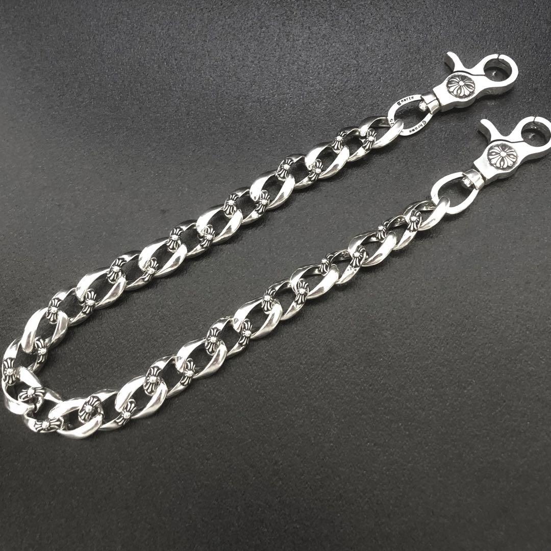 タイニーウォレットチェーン　シルバー925刻印　ファンシー　フラワーモチーフ