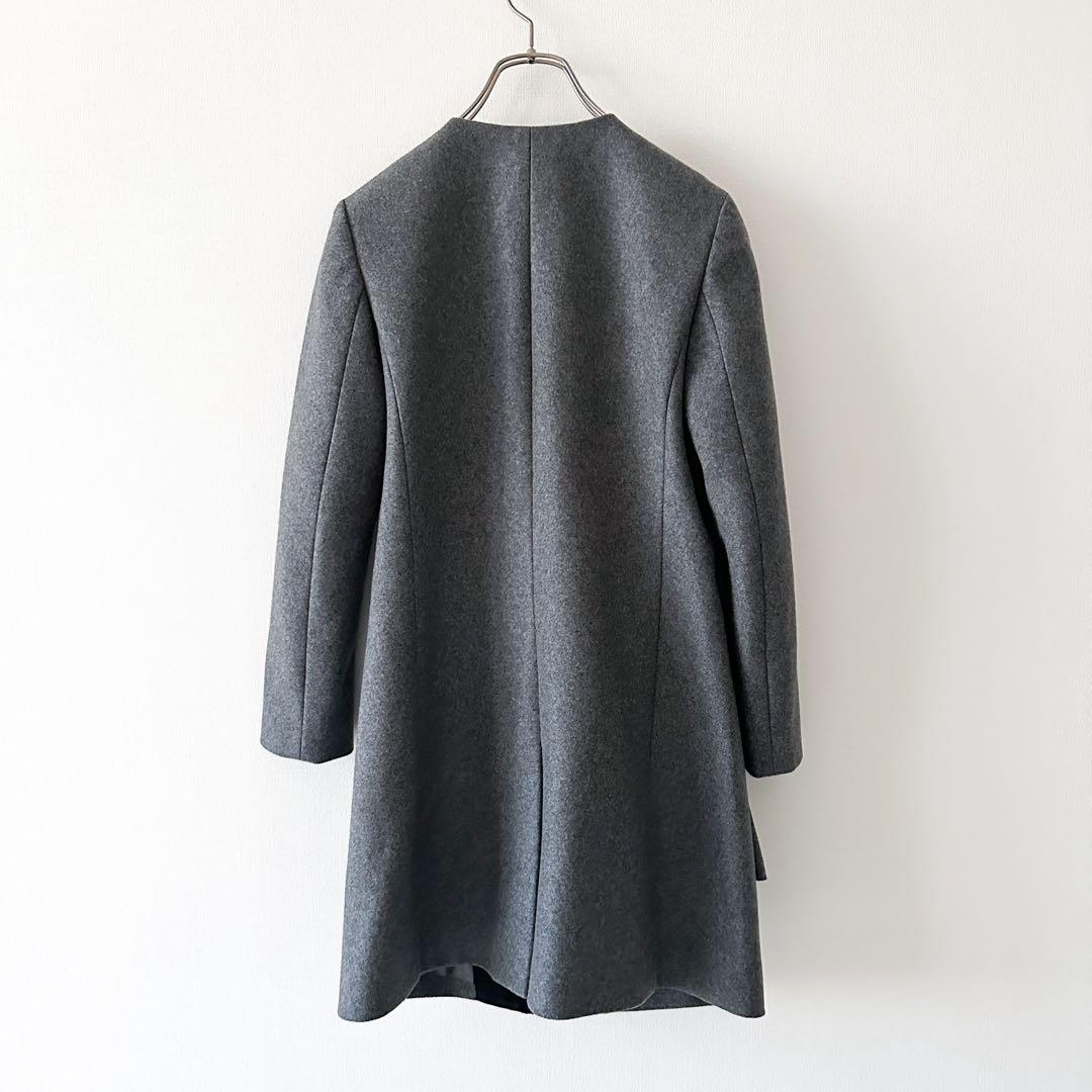 3.1 Phillip Lim フリルコート ウール グレー シルク裏地 ロング