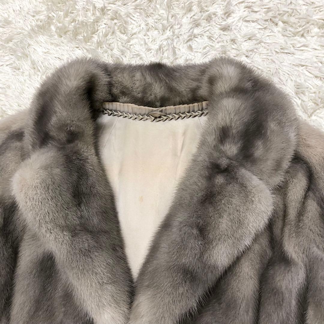 サファイアミンクコート　毛皮　ファー　レディース　13号 XL