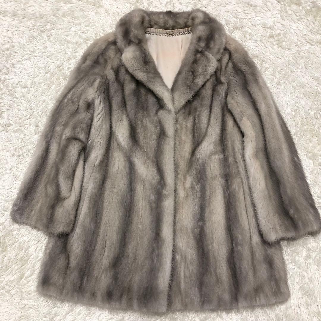 サファイアミンクコート　毛皮　ファー　レディース　13号 XL