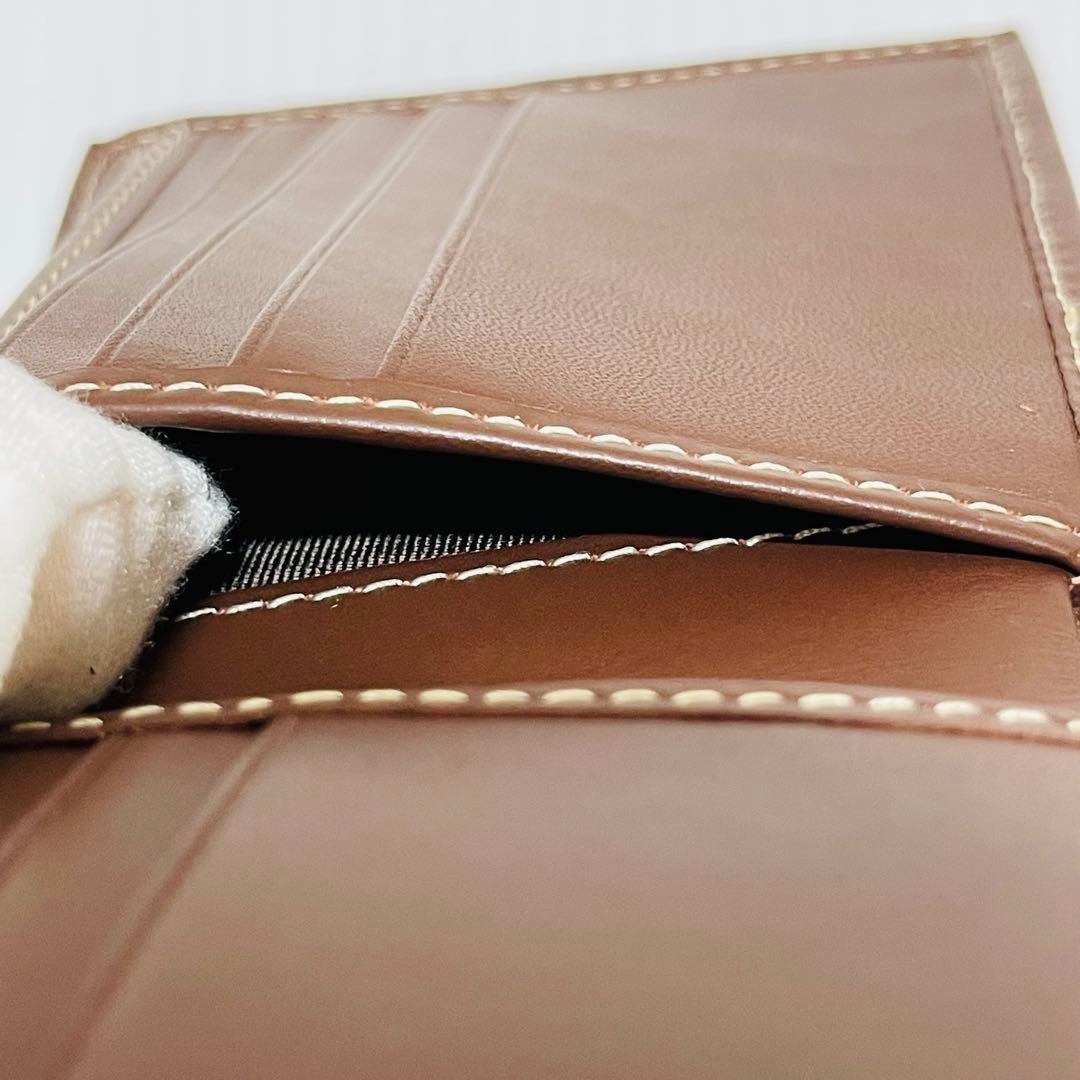 新品未使用【ハンティングワールド】二つ折り財布 キャンバスレザー ベージュ