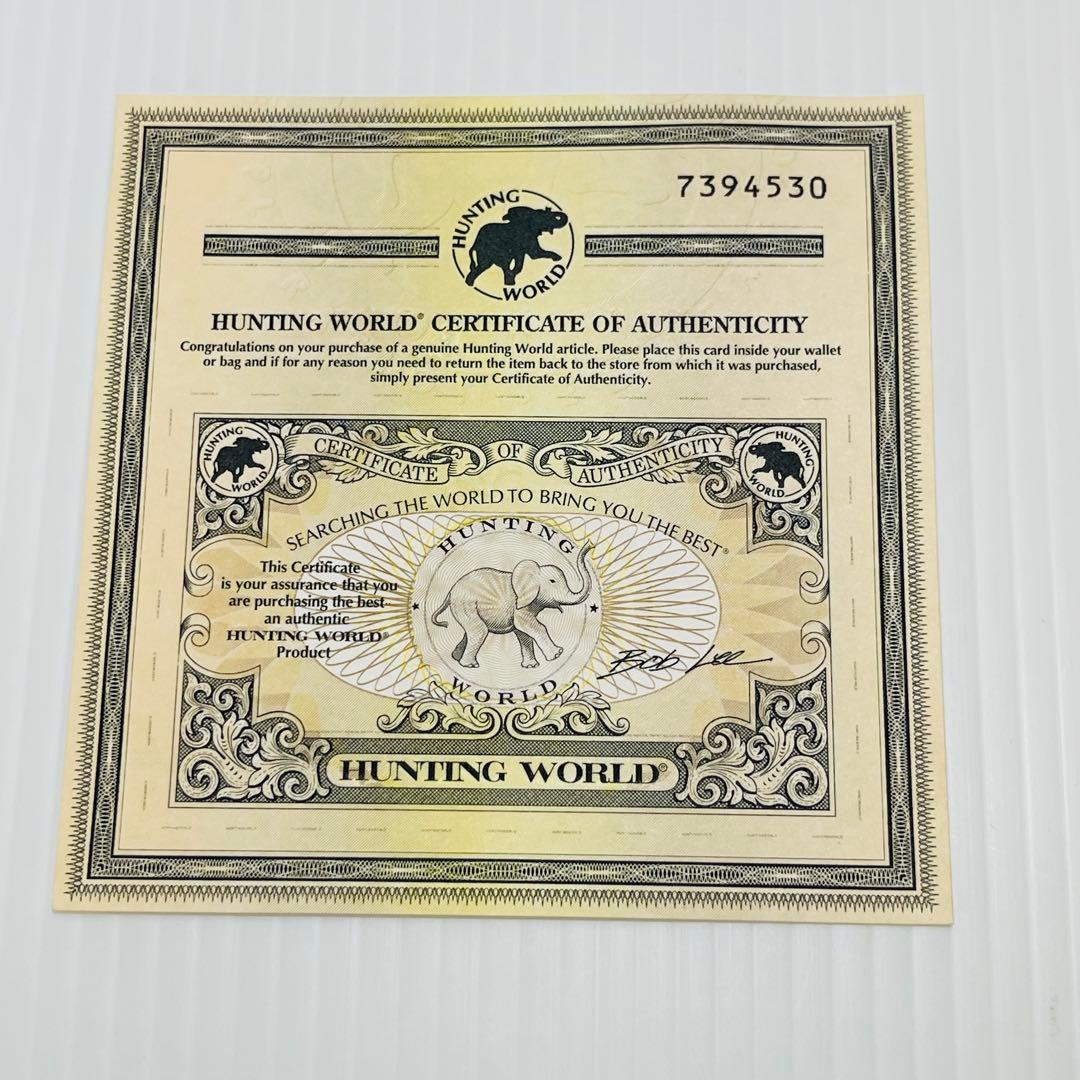 新品未使用【ハンティングワールド】二つ折り財布 キャンバスレザー ベージュ