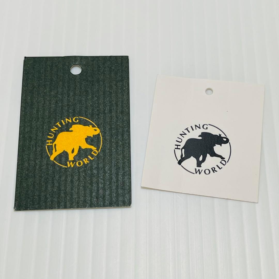 新品未使用【ハンティングワールド】二つ折り財布 キャンバスレザー ベージュ