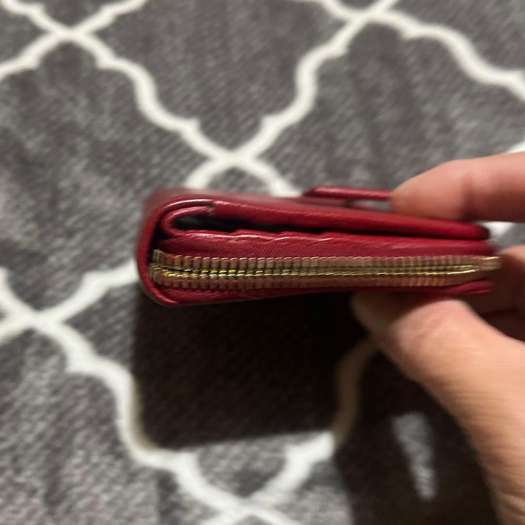 YSL 二つ折り財布 レッド