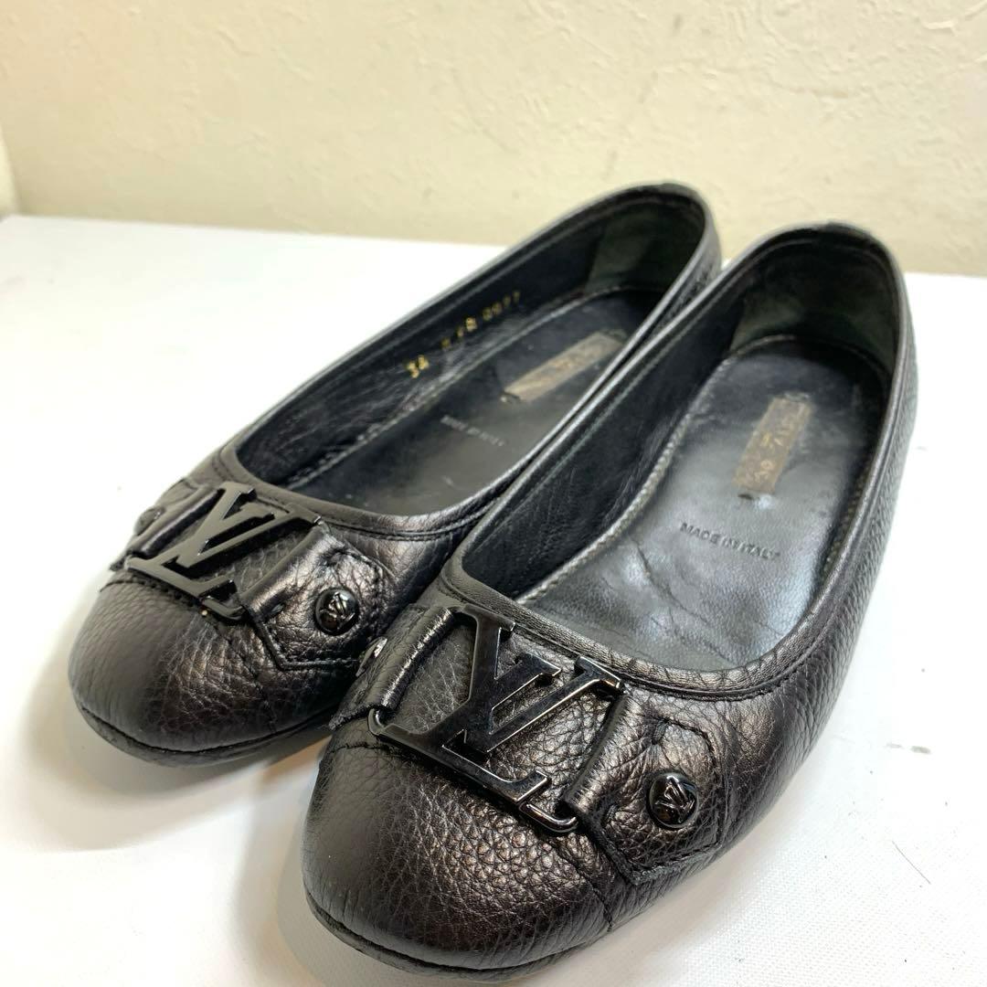 ルイヴィトン　サイズ表記「34」22センチ　ブラックフラットシューズ