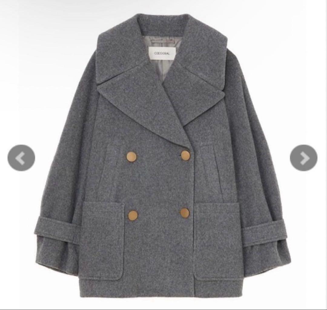 値下げ！ココディール　インペリアルモッサショートPコート　グレー