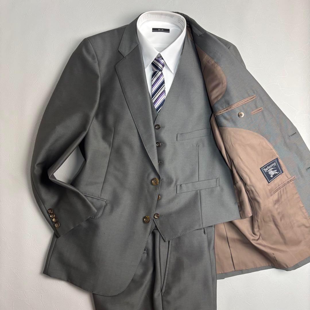 希少✨BURBERRY'S スーツ 3ピース グレー AB6 Lサイズ モヘア混