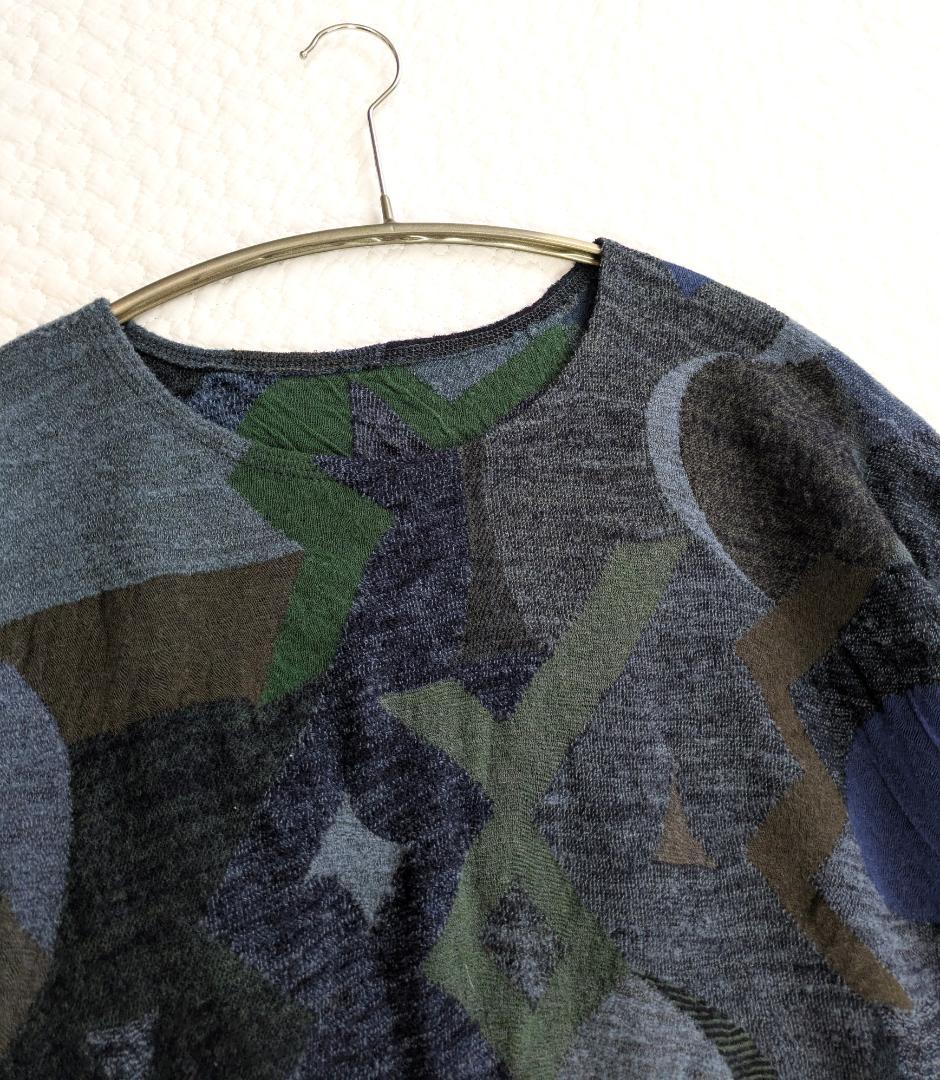 ババグーリ☆ヨーガンレール☆ウールコットンダブル編みジャガードチュニックOP