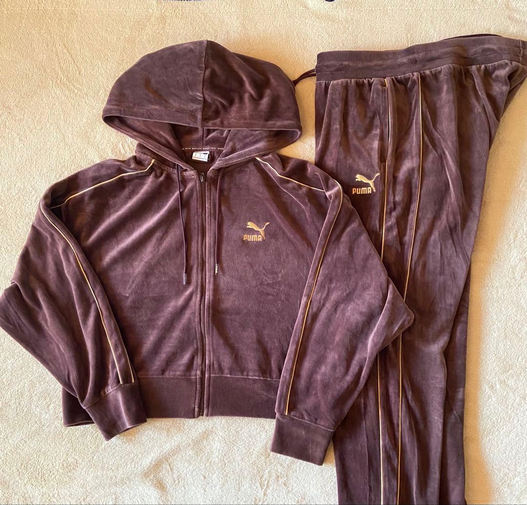 【人気色】PUMA ベロア トラックジャケット セットアップ