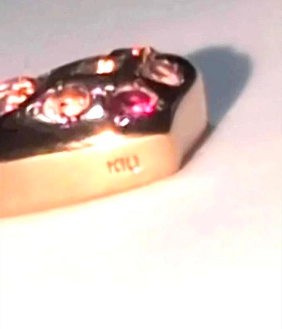 K10ピンクゴールドピンクサファイアとルビーネックレス 1.8g Verite