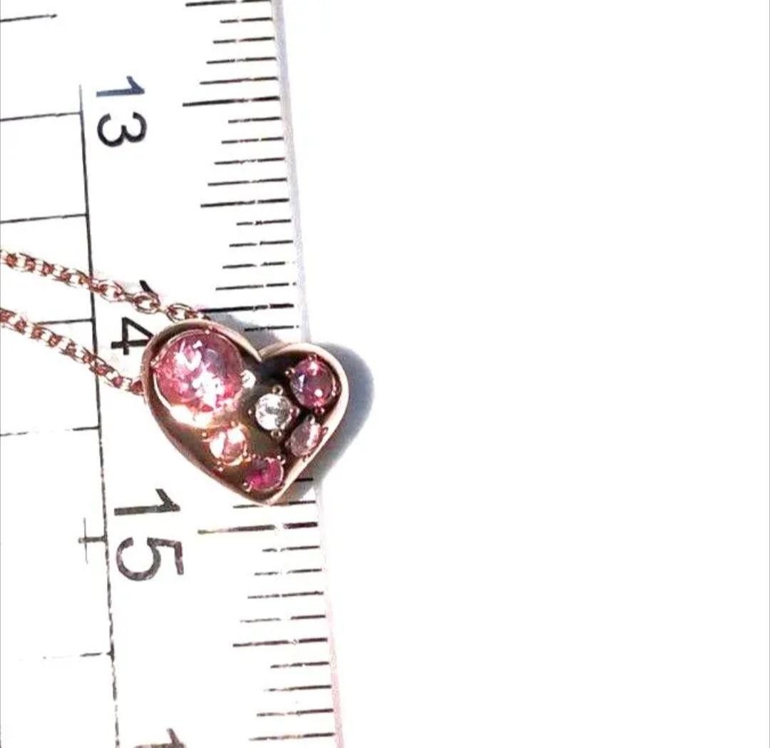 K10ピンクゴールドピンクサファイアとルビーネックレス 1.8g Verite