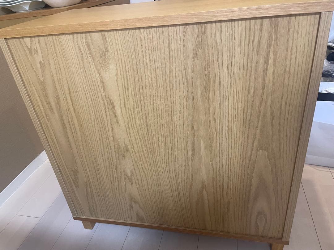 無印良品　ガラス扉食器棚(引戸)