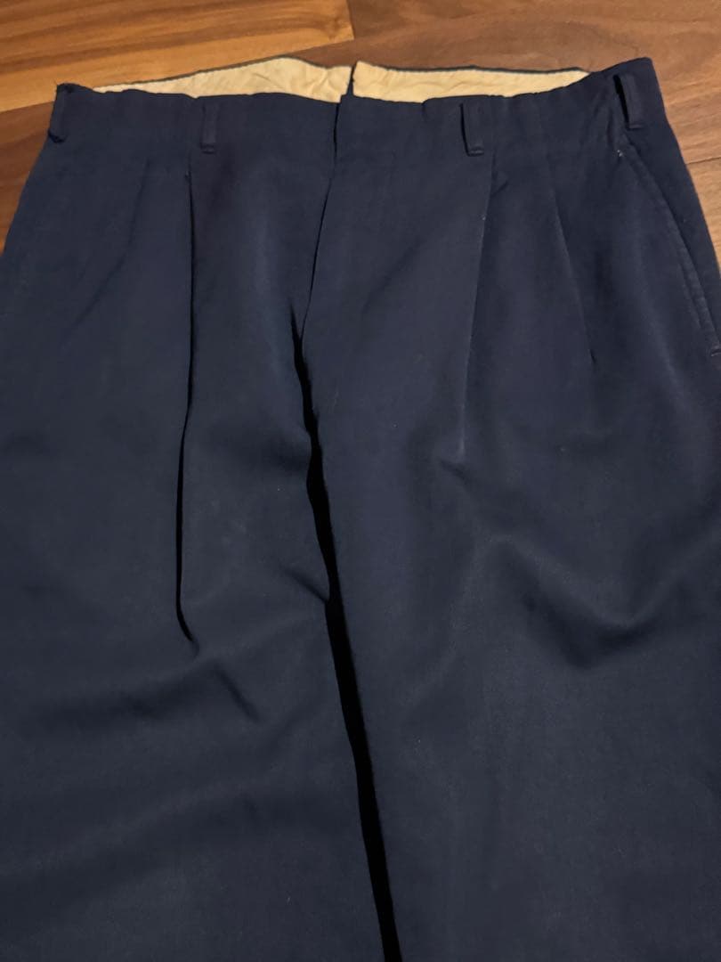 50s 60s レーヨンギャバジンスラックス　紺