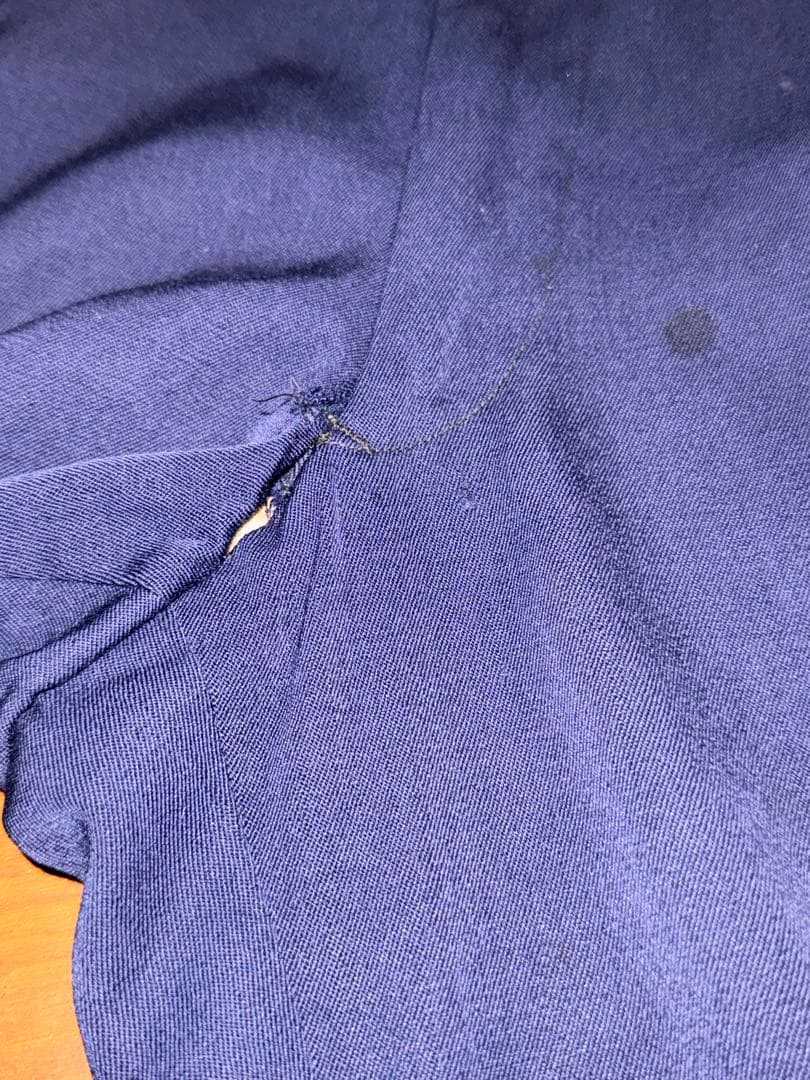 50s 60s レーヨンギャバジンスラックス　紺