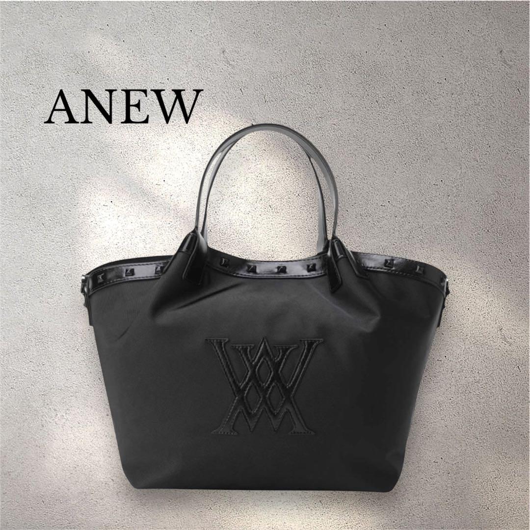 新品❤️タグ付き ❤️ANEW ロゴ　トートバッグ　ブラック人気商品