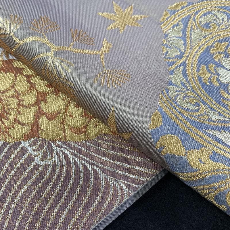 512my3◆老舗 川島織物謹製 フォーマル袋帯 花唐草 荒波 桜楓文◆美品