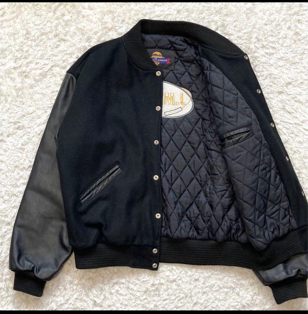 USA製 newzlander バッグロゴ スタジャン XLサイズ 袖レザー