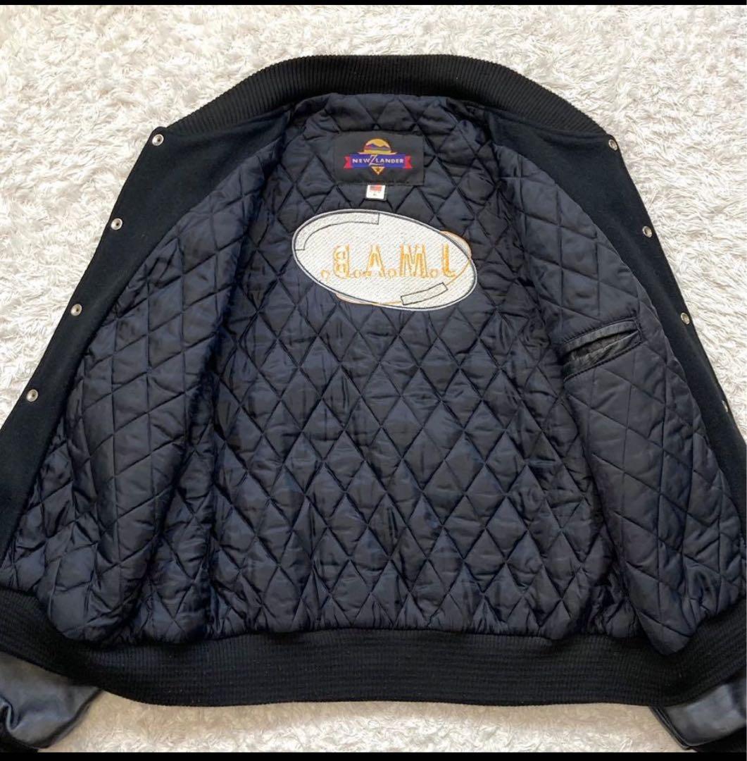 USA製 newzlander バッグロゴ スタジャン XLサイズ 袖レザー