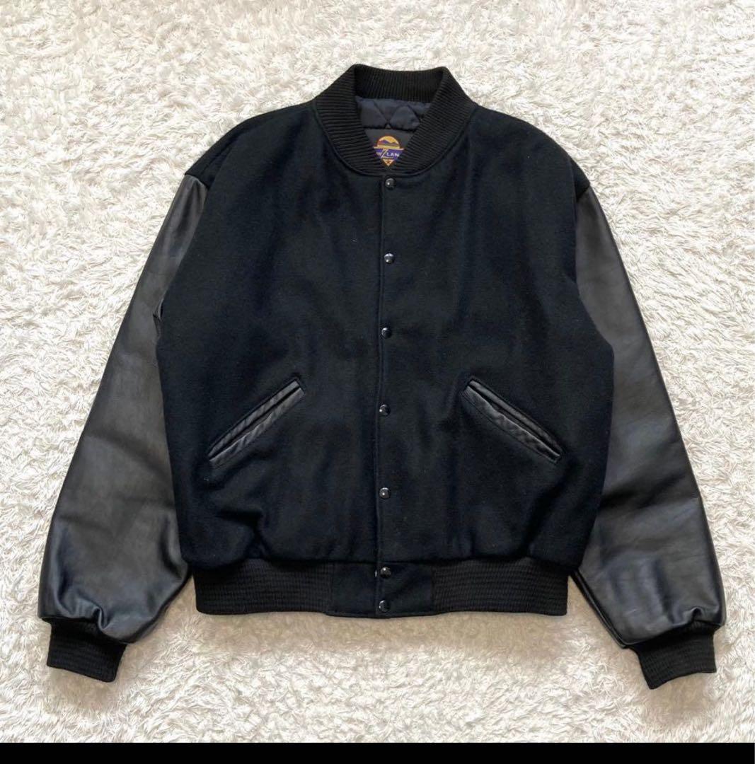 USA製 newzlander バッグロゴ スタジャン XLサイズ 袖レザー