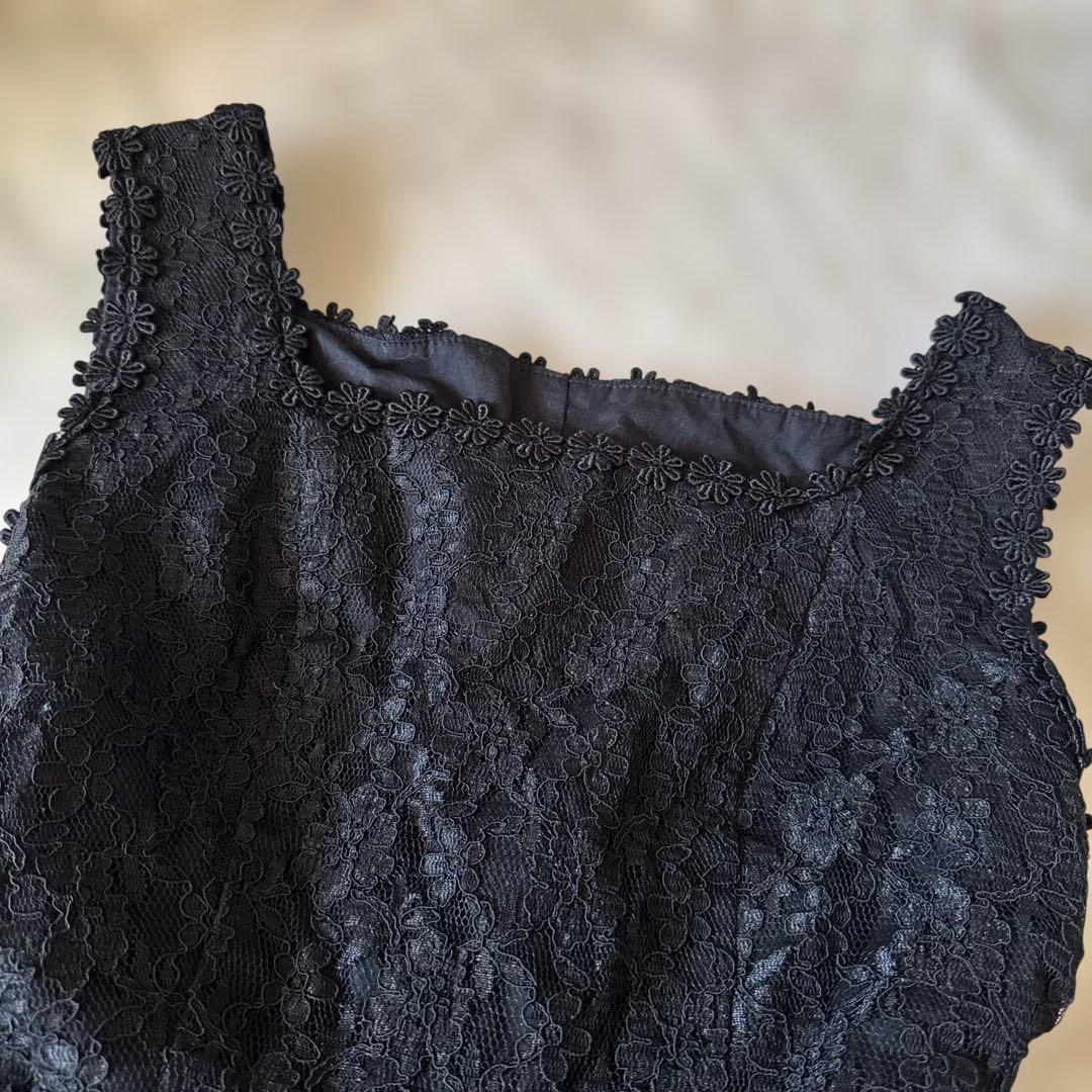 レースプリーツジャンパースカート　黒