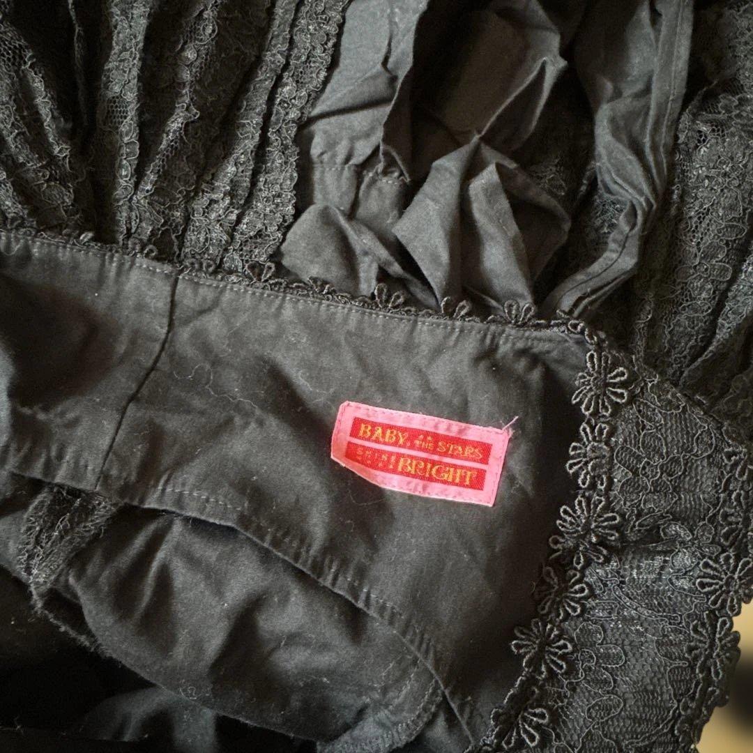 レースプリーツジャンパースカート　黒