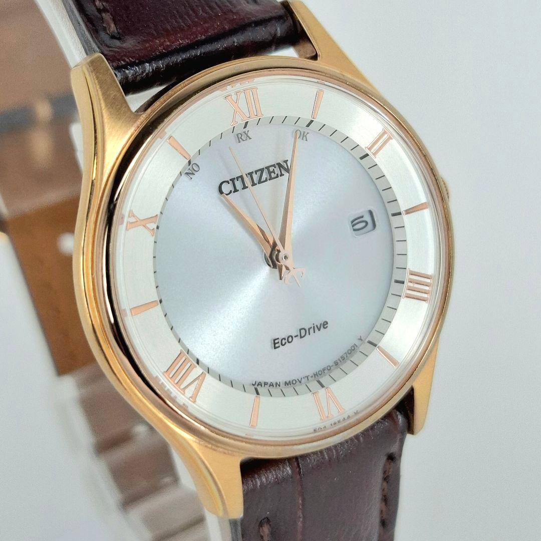 ✨美品 シチズン エコドライブ レザー バンド CITIZEN ブラウン