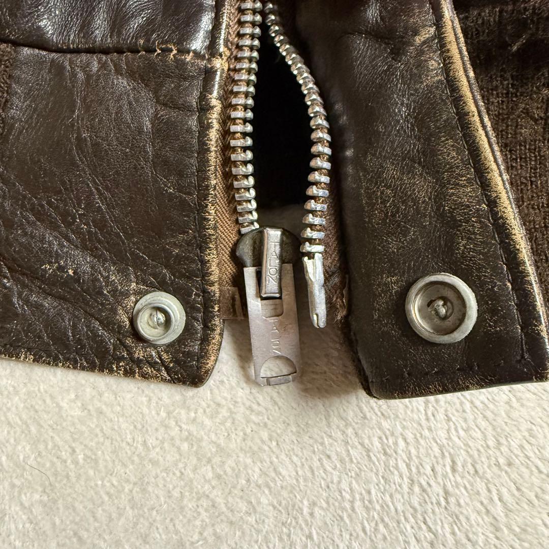 70s Schott レザー フライトジャケット ボア ビンテージ 46