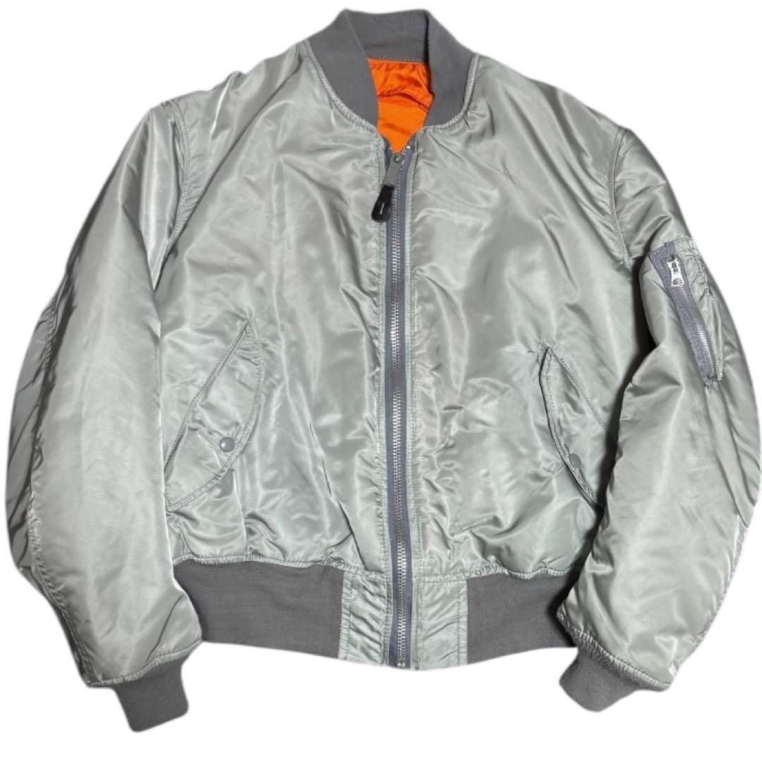稀少色シルバー ALPHA 80s 旧タグ USA製 ボンバージャケット XL