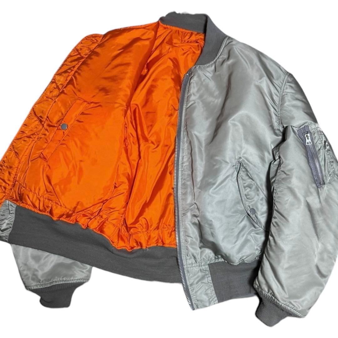 稀少色シルバー ALPHA 80s 旧タグ USA製 ボンバージャケット XL