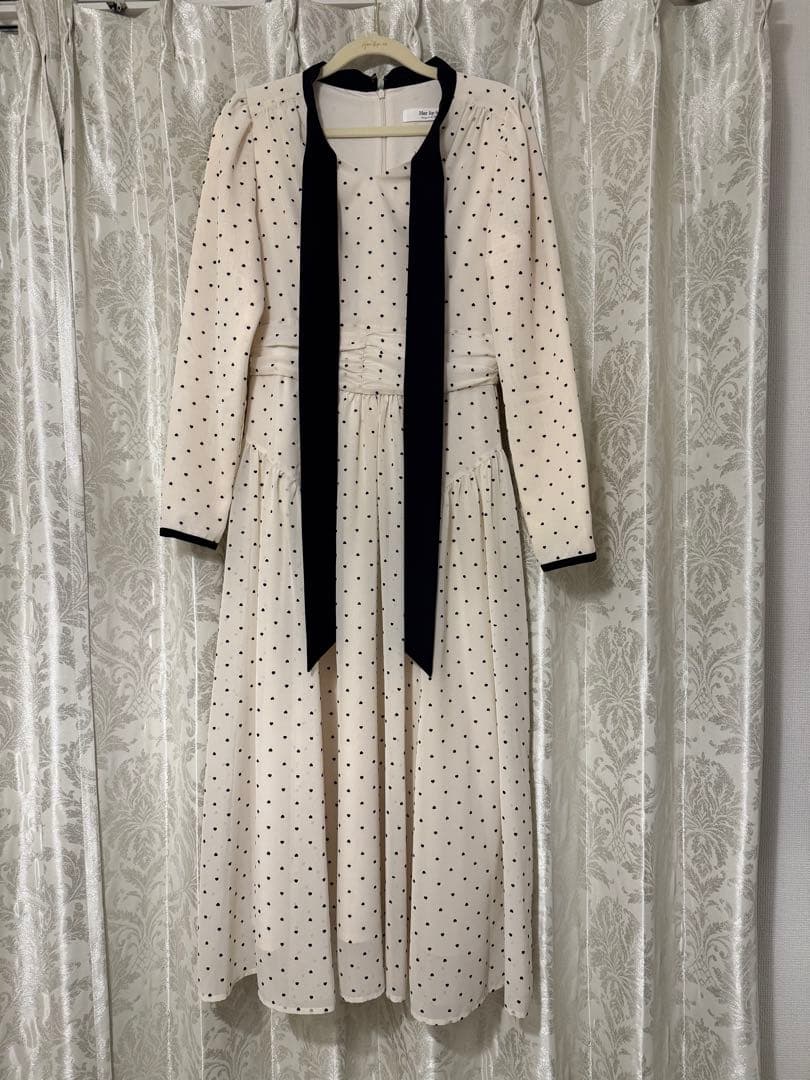 Herlipto♡Heart Dot Bow Tie Chiffon Dress