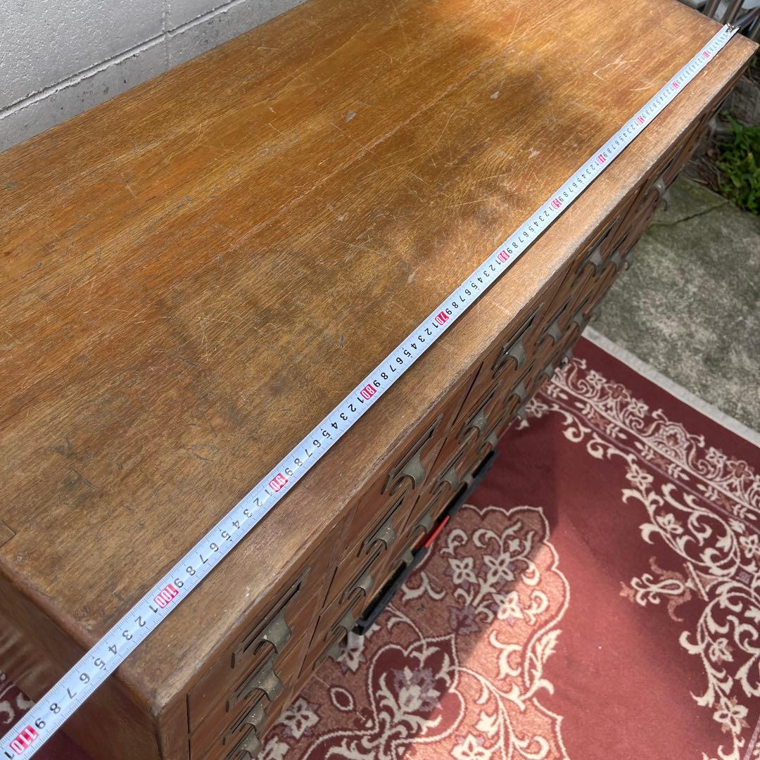 アンティーク古家具◾️引き出し30杯 木製図書カード入れ 収納棚 木製棚