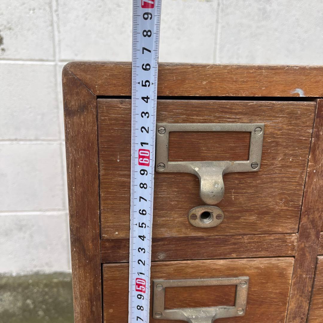 アンティーク古家具◾️引き出し30杯 木製図書カード入れ 収納棚 木製棚