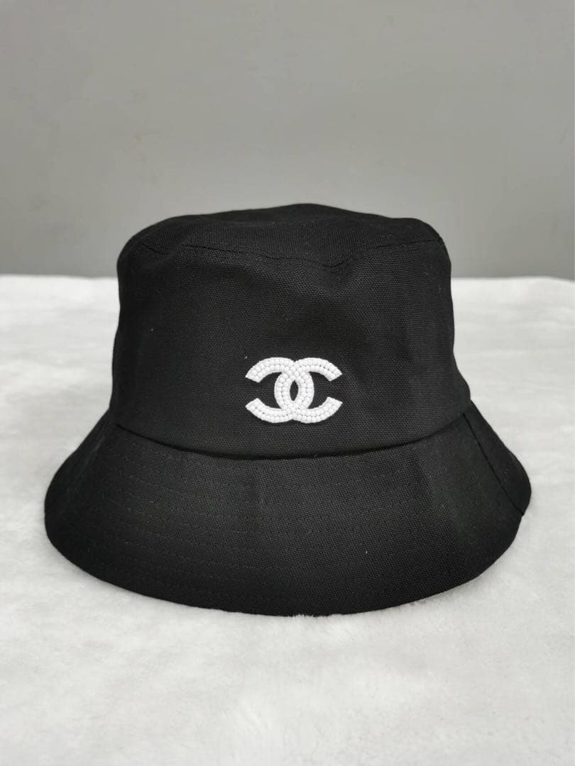 CHANEL ビーズ刺繍 ブラックバケットハット