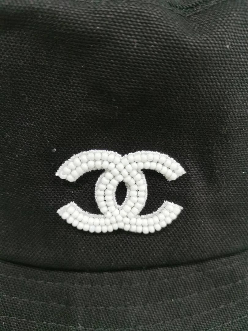 CHANEL ビーズ刺繍 ブラックバケットハット
