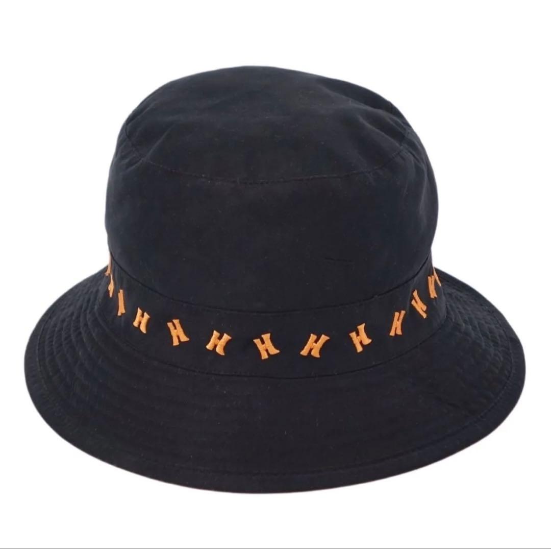 HERMES バケットハット Hロゴ刺繍 レディース フランス製 56 ブラック