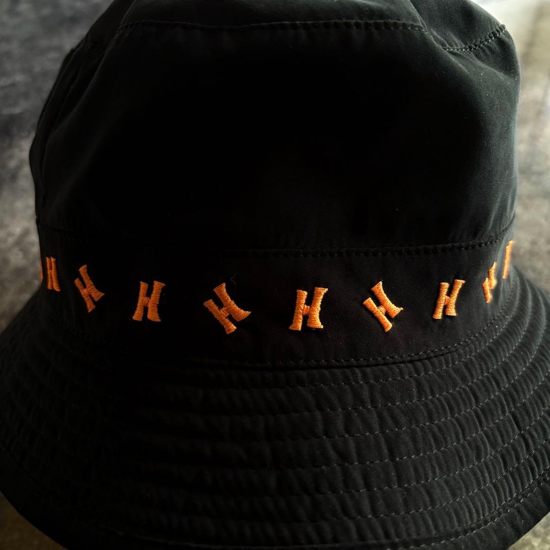 HERMES バケットハット Hロゴ刺繍 レディース フランス製 56 ブラック