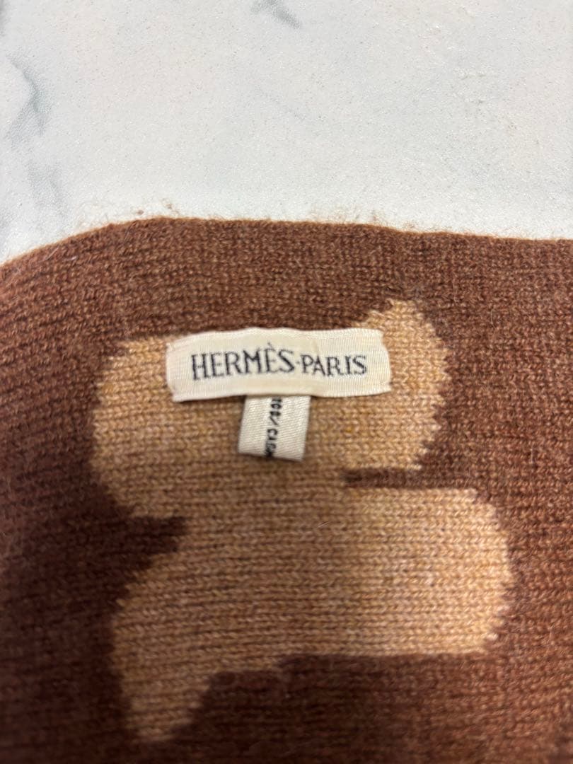 P*i様 本物　HERMÈS-PARIS ロゴパターン マフラー　エルメス　マフ