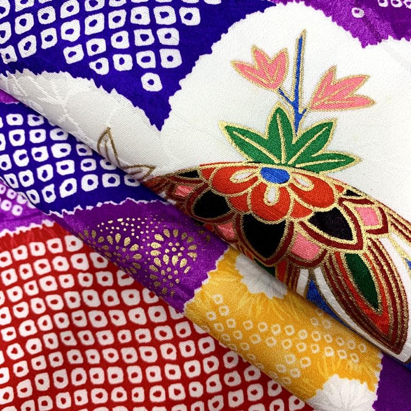 505ag5.帯揚げ 帯締め しごき□七五三 七歳 女児 着物&袋帯&長襦袢 □