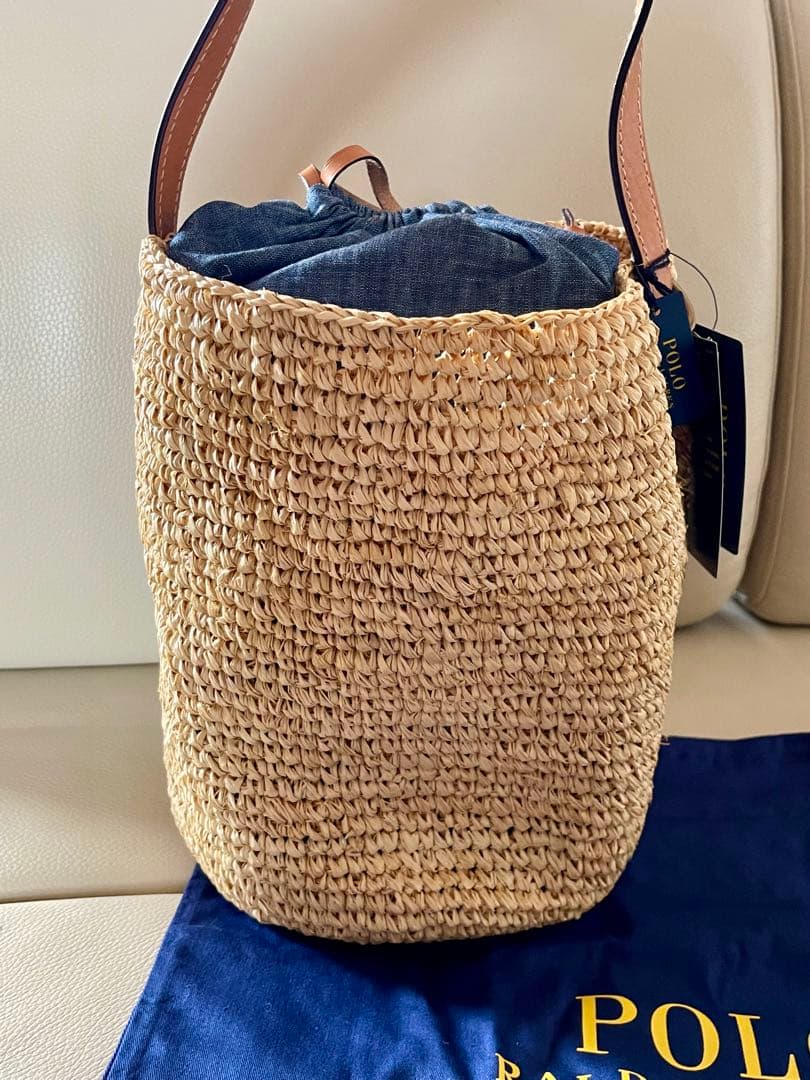 専用【新品】POLO Ralph Lauren ラフィア バケットバッグ