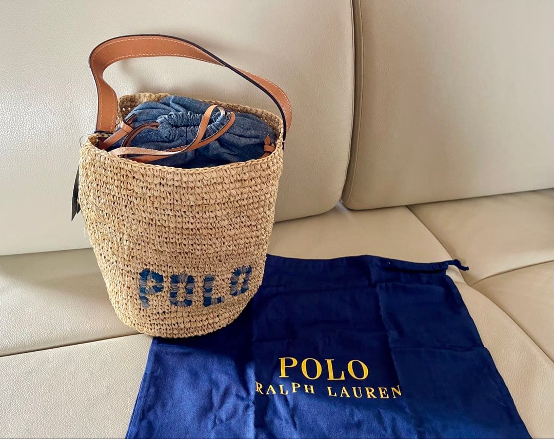専用【新品】POLO Ralph Lauren ラフィア バケットバッグ