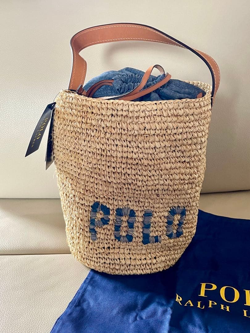 専用【新品】POLO Ralph Lauren ラフィア バケットバッグ