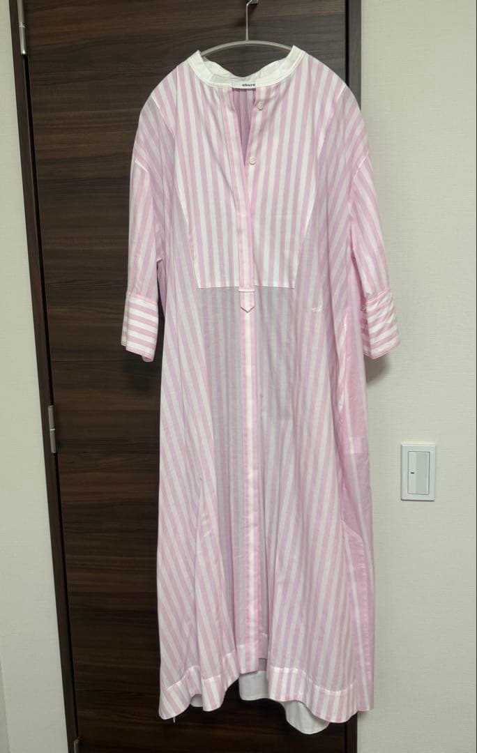 断捨離中です。との。　エブール　ピンクストライプロングワンピース