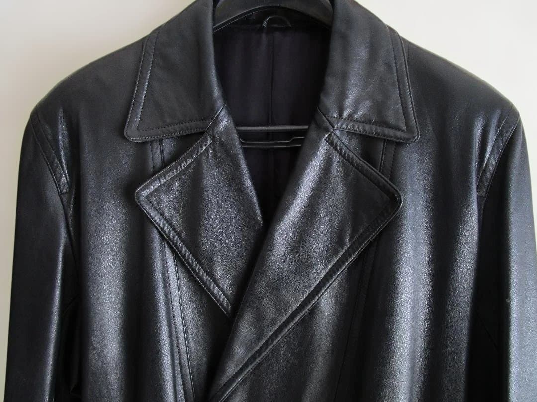 LANVIN　極上シープスキン　ダブルブレスト　レザーコート