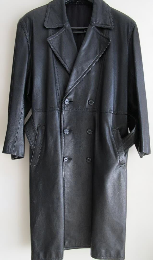 LANVIN　極上シープスキン　ダブルブレスト　レザーコート