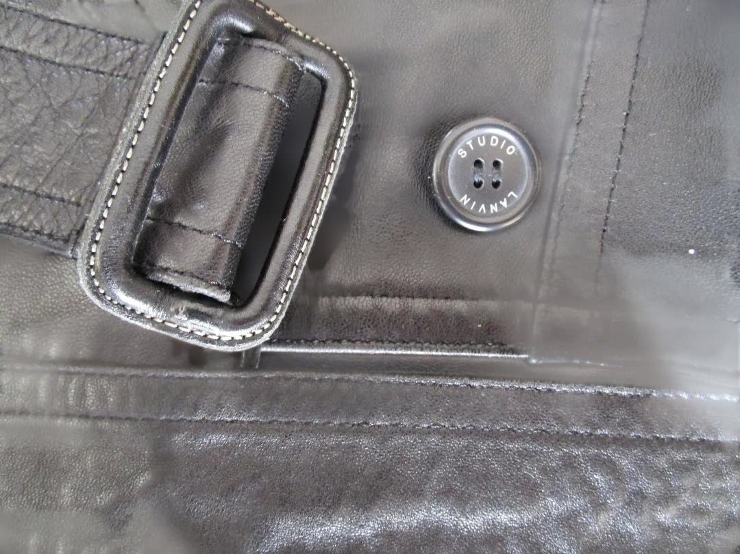 LANVIN　極上シープスキン　ダブルブレスト　レザーコート