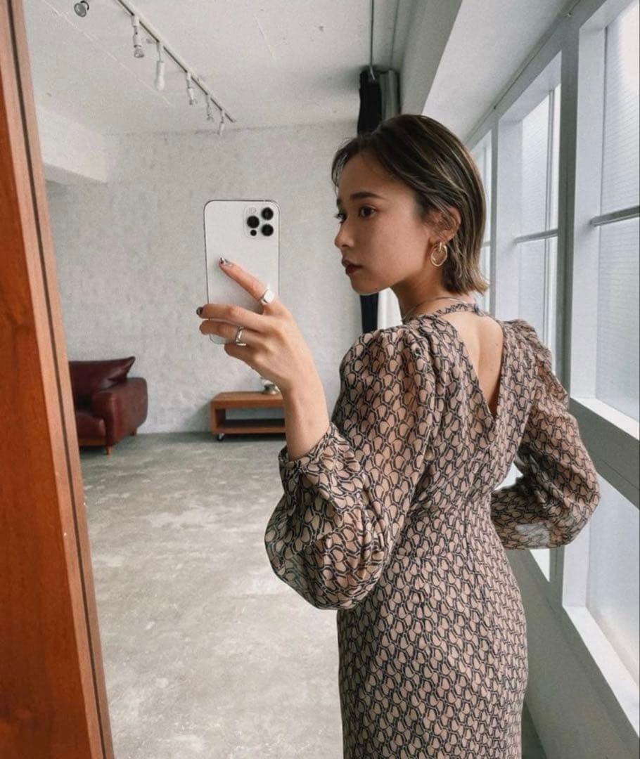 Link originalリッチパターンレディースワンピース オケージョンドレス