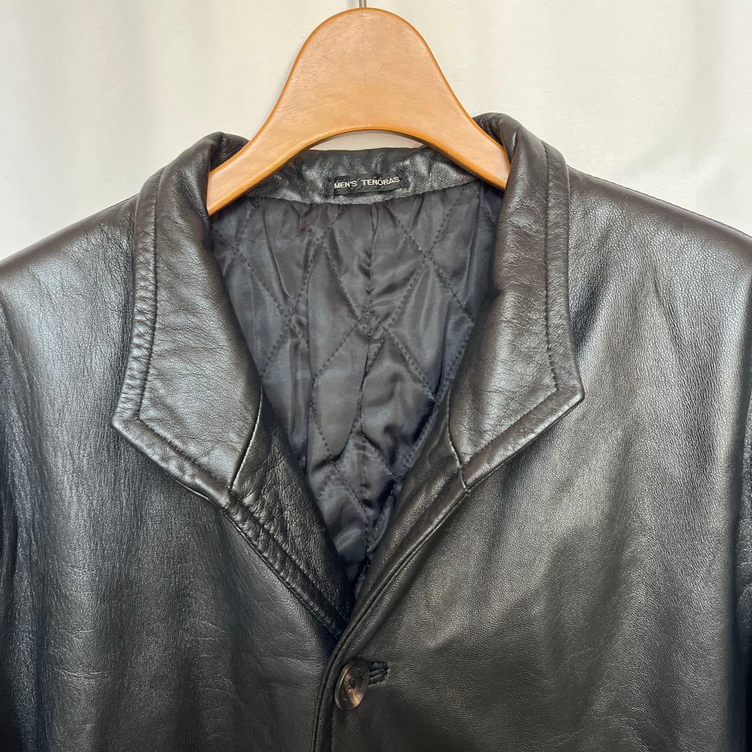 MEN’S TENORAS メンズティノラス ラムレザー コート 黒LLARGE