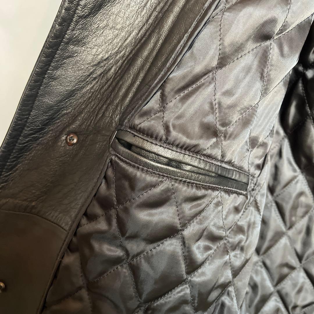 MEN’S TENORAS メンズティノラス ラムレザー コート 黒LLARGE