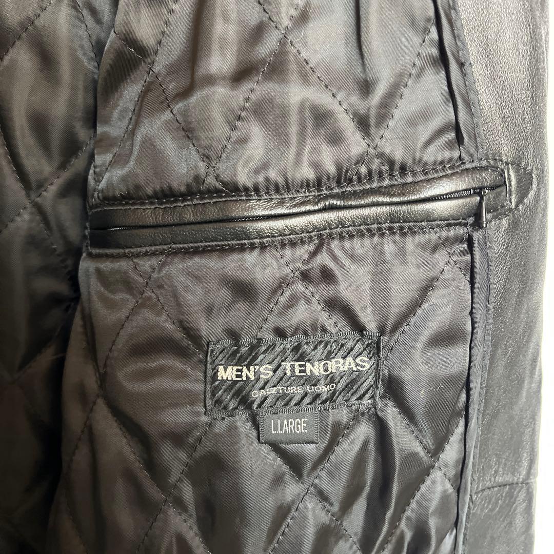 MEN’S TENORAS メンズティノラス ラムレザー コート 黒LLARGE