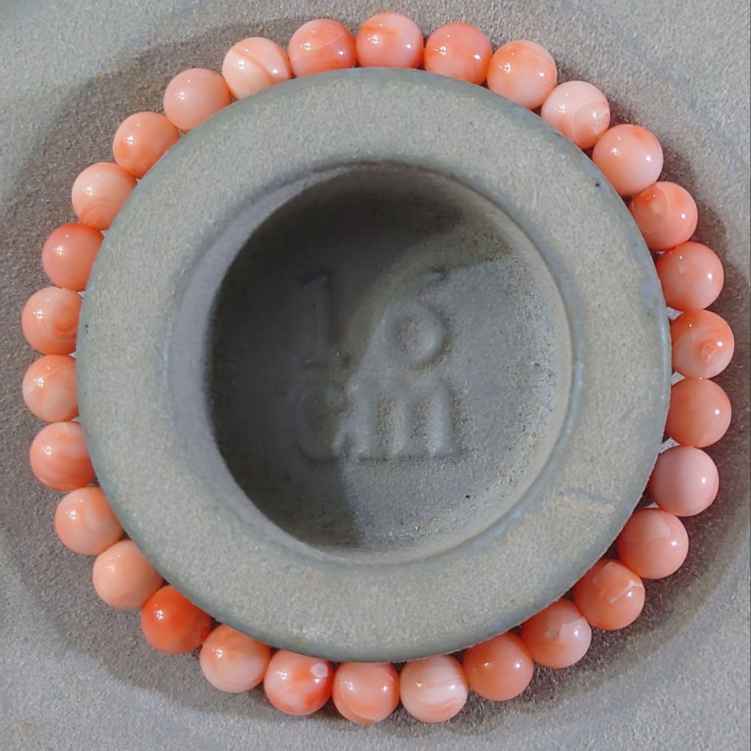 ★(kanilehua！)天然桃珊瑚 6.2ミリ珠 ブレス②(高知近海産)